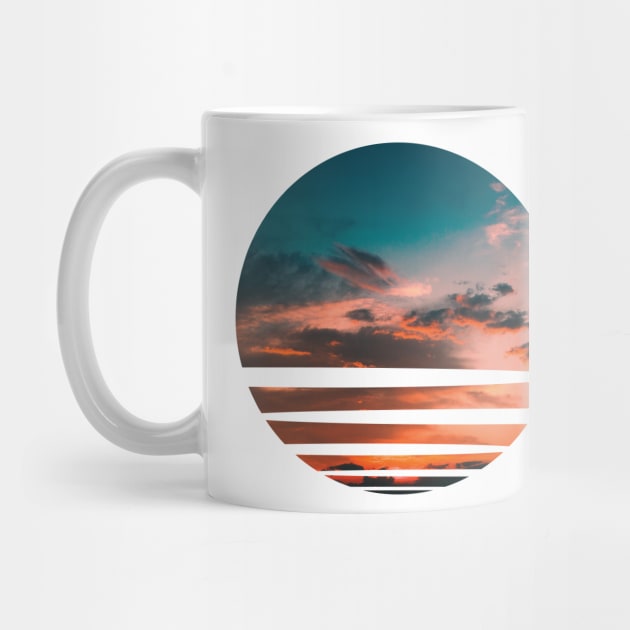 Relax orange Sky with Sunset Circle Graphic by thejoyker1986